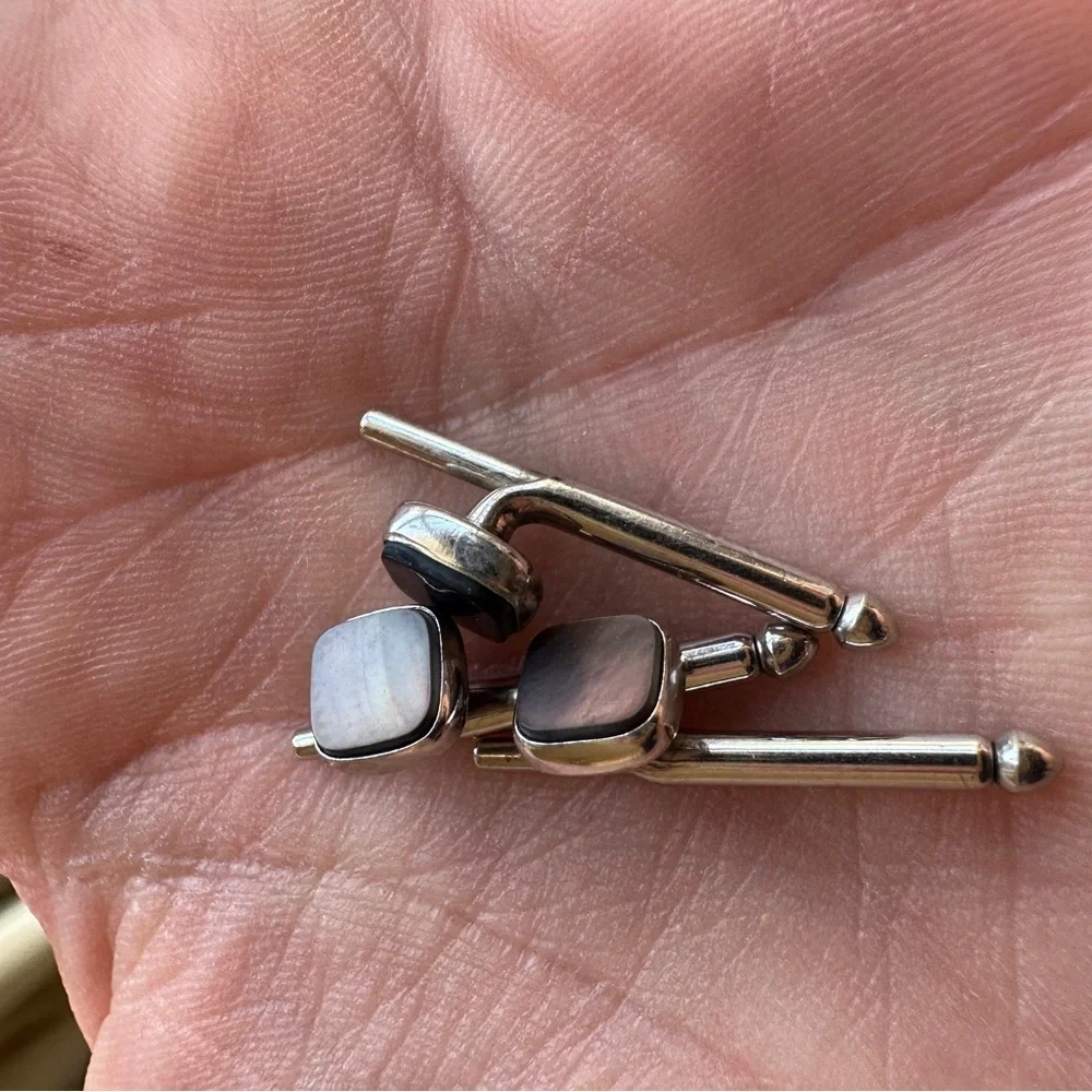 Silver and mother of pearl Cufflinks